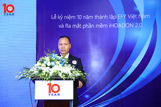  Lễ kỷ niệm 10 năm thành lập và ra mắt phần mềm iHOADON của EFY Việt Nam. Thực hiện tổ chức bởi Vietwind Event.